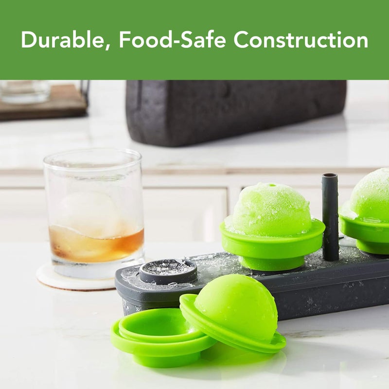Tovolo Seamless Sphere Ice System, Compact, 2.5 Inch Crystal Clear Spheres - Set of 4 Molds,Black - Image 4